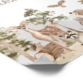 Avontuur wacht op Woodland Animals Baby shower Foo Poster (Hoek)