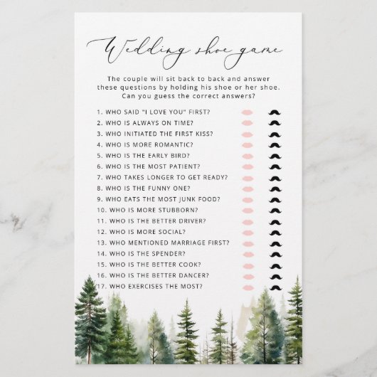Avontuur wacht pijnbomen Het bruiloft schoen spel (Voorkant)