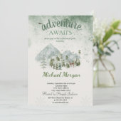 Avontuur wacht Pine Tree Forest Green Retirement Kaart (Staand voorkant)