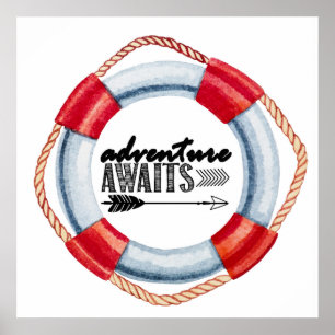 Avontuur wacht Reddingsvest Poster