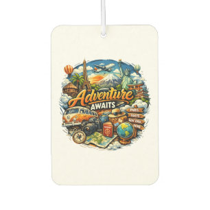 Avontuur Wacht Reis Collage Vintage Vakantie Luchtverfrisser