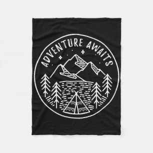 Avontuur Wacht Retro Zomer Kamp Tent T-shirt Voor Fleece Deken