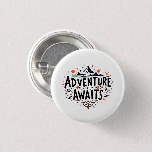 Avontuur wacht ronde button 3,2 cm (Voorkant /achterkant)