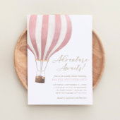 Avontuur wacht Roze Heet Luchtballon Baby Shower Kaart