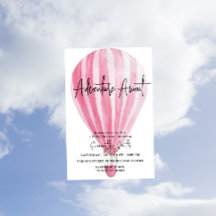 Avontuur Wacht Roze Heet Luchtballon Baby Shower