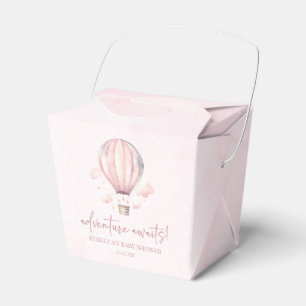 Avontuur wacht! Roze Hete Luchtballon Baby shower Bedankdoosjes