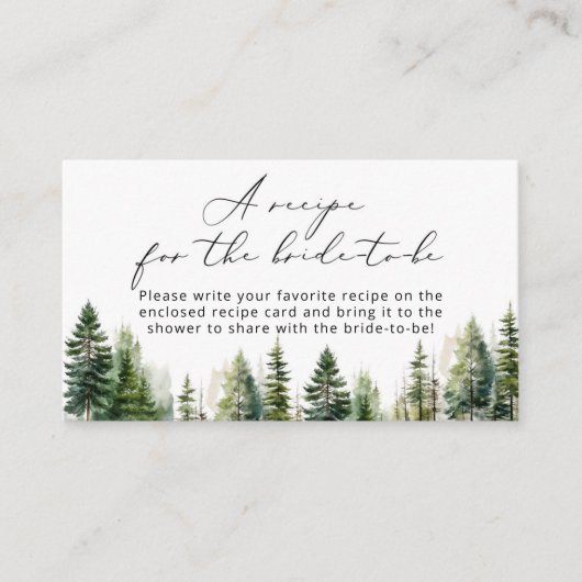 Avontuur wacht rustiek Recept voor de bruid te zij Informatiekaartje (Voorkant)