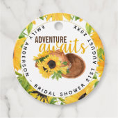 Avontuur wacht rustieke zonnebloemen Vrijgezellenf Bedankjes Labels (Voorkant)
