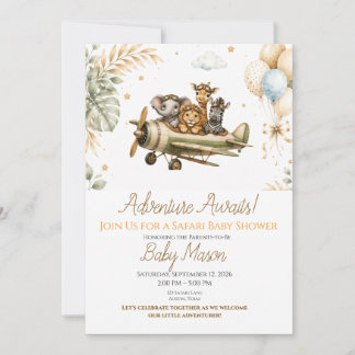 Avontuur Wacht Safari Baby Shower Uitnodiging