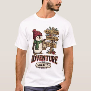 Avontuur wacht - Schattige winterpinguïn met lanta T-shirt