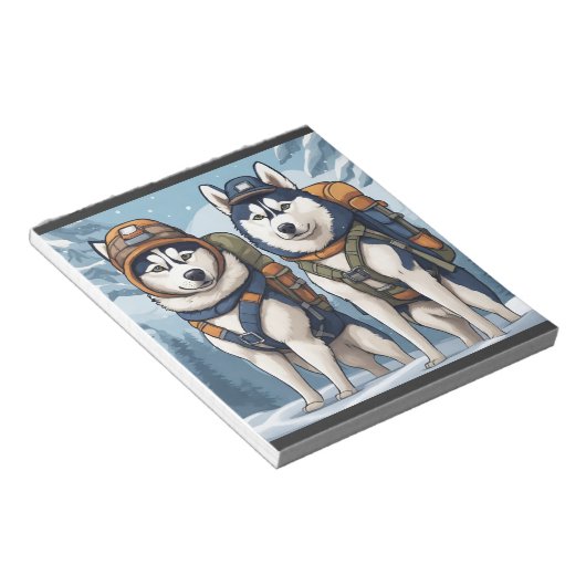 Avontuur wacht, sneeuwvlokken wenken notitieblok (Schuin)