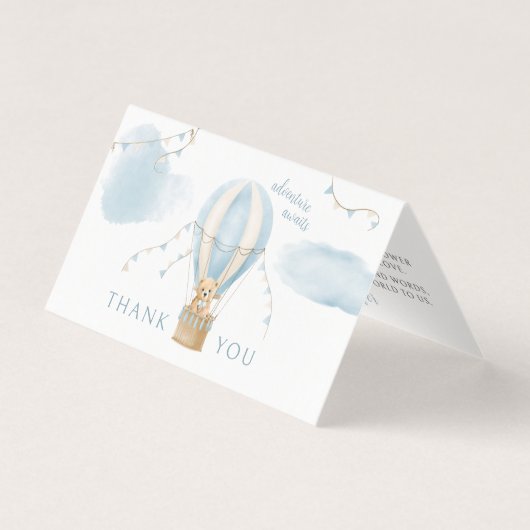 Avontuur wacht Teddy Bear Baby shower Opvouwbaar Kaart (Voorkant)