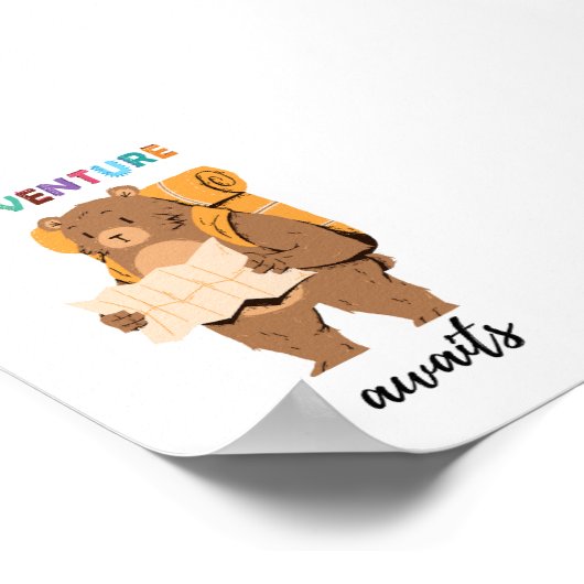Avontuur wacht Teddy Bear Explorer Kinder Poster (Hoek)