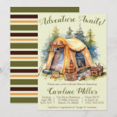 Avontuur wacht! Tent, Camping, Vrijgezellenfeest Kaart (Voorkant / Achterkant)