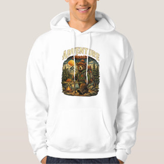 Avontuur Wacht Vintage Beer Wandelen Witte Hoodie
