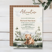 Avontuur wacht waterverf bos beer baby shower kaart