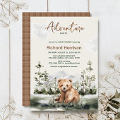 Avontuur wacht waterverf bos beer baby shower kaart