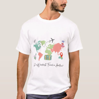 "Avontuur wacht - Waterverf Wereldkaart met Trav T-shirt