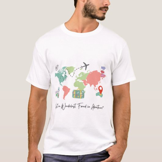 "Avontuur wacht - Waterverf Wereldkaart met Trav T-shirt (Voorkant)