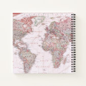 Avontuur wacht Wereld Reis Kaart Roze Ivoorrozen Notitieboek (Achterkant)