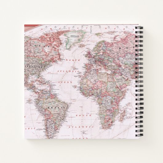 Avontuur wacht Wereld Reis Kaart Roze Ivoorrozen Notitieboek (Achterkant)