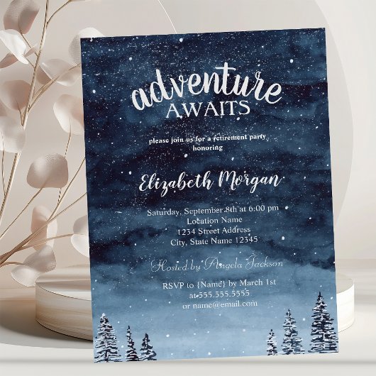 Avontuur Wacht Winter Bos Pensioenfeest Kaart