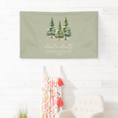 Avontuur wacht! Winter Kerstbomen Baby Shower Spandoek (Insitu)