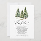 Avontuur wacht! winterpijnbomen-Baby shower Bedankkaart (Voorkant)