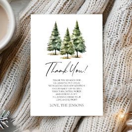 Avontuur wacht! winterpijnbomen-Baby shower Bedankkaart