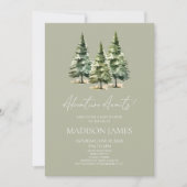 Avontuur wacht! winterpijnbomen-Baby shower Kaart (Voorkant)