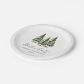 Avontuur wacht! winterpijnbomen-Baby shower Papieren Bordje (Gekanteld)