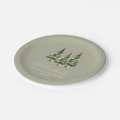 Avontuur wacht! winterpijnbomen-Baby shower Papieren Bordje (Gekanteld)