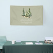 Avontuur wacht! winterpijnbomen-Baby shower Spandoek (Beurs)