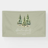 Avontuur wacht! winterpijnbomen-Baby shower Spandoek (Horizontaal)