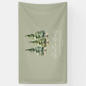 Avontuur wacht! winterpijnbomen-Baby shower Spandoek (Verticaal)