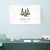 Avontuur wacht! winterpijnbomen-Baby shower Spandoek (Beurs)