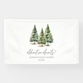 Avontuur wacht! winterpijnbomen-Baby shower Spandoek