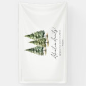 Avontuur wacht! winterpijnbomen-Baby shower Spandoek (Verticaal)