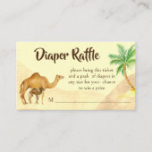 Avontuur wacht woestijn baby kamel luier loterij informatiekaartje (Voorkant)