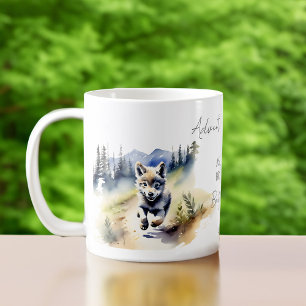 Avontuur wacht wolf cub met baby shower gunsten koffiemok