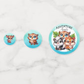 Avontuur wacht | Woodland Creatures Baby shower Confetti (Achterkanten)