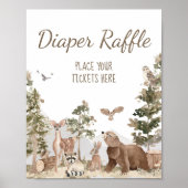 Avontuur wacht Woodland Dieren Luier Raffle Poster (Voorkant)