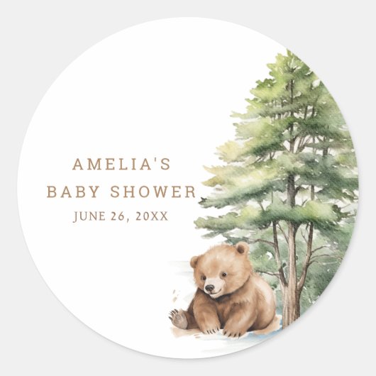 Avontuur wacht Woodland Teddy Bear Ronde Sticker (Voorkant)