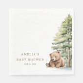 Avontuur wacht Woodland Teddy Bear Servet (Voorkant)