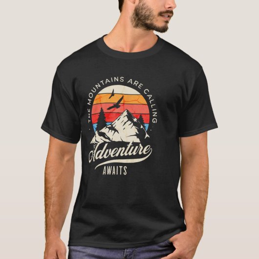 Avontuur wachten Wilderness Camping T-shirt (Voorkant)