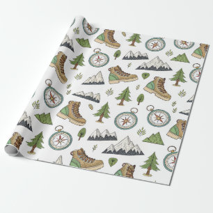 Avontuur Wandelen Naadloos Patroon Cadeaupapier