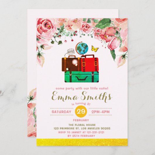  Avontuur Wereld Reizen Rustieke Verjaardag Kaart (Voorkant / Achterkant)