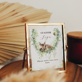 Avontuur Woodland Baby Jongen Douche Aangepast tek Poster