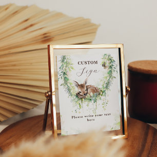 Avontuur Woodland Baby Jongen Douche Aangepast tek Poster