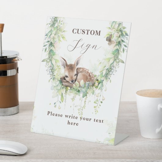 Avontuur Woodland Baby Jongen Douche Aangepast tek Reclamebord Met Voetstuk (Insitu)